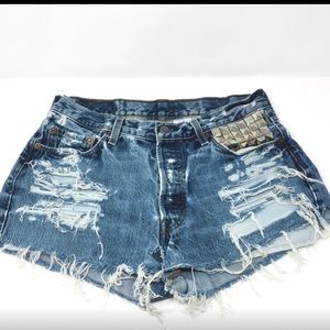 Levi’s Custom vintage 501 denim destroyed shorts